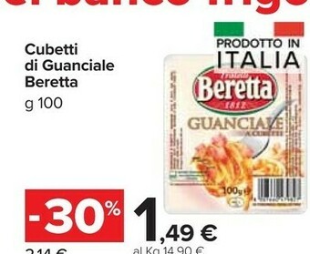 Carrefour Market Beretta Beretta - Guanciale a Cubetti 100 g(ml) offerta