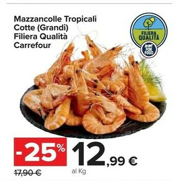 Carrefour Market Mazzancolle Tropicali Cotte offerta