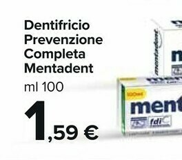 Carrefour Market Mentadent Dentifricio Prevenzione Completa offerta