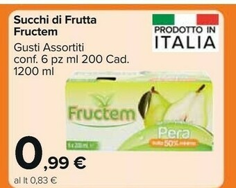 Carrefour Market Fructem Succo E Polpa Di Pera 1200 G(ml) offerta