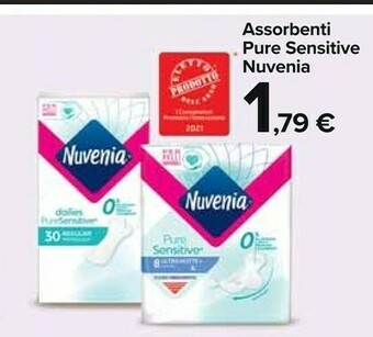 Carrefour Market Nuvenia Assorbenti Pure Sensitive offerta