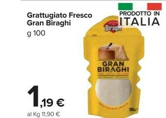 Carrefour Market Biraghi Gran 100% Latte Italiano Grattugiato Fresco 100 G(ml) offerta