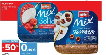 Carrefour Market Muller Yogurt Bianco More E Lamponi Mix 150 G(ml) offerta
