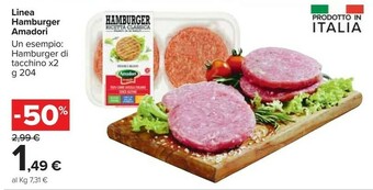 Carrefour Market Amadori Hamburger Di Tacchino 204 G offerta