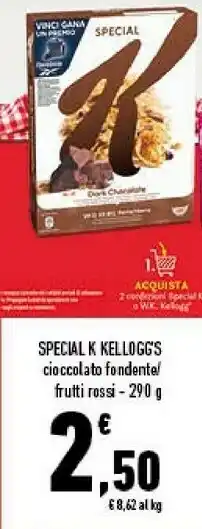 Conad Kellogg's Special K Cioccolato Fondente/ Frutti Rossi offerta