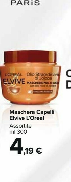 Carrefour Market L'Oreal Maschera Capelli Elvive offerta