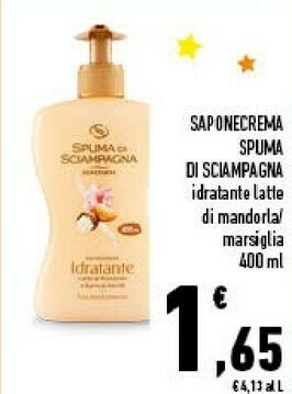 Conad Spuma di Sciampagna Saponecrema Idratante Latte Di Mandorla offerta
