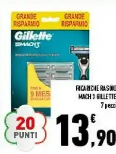 Conad Gillette Ricariche Rasoio Mach 3 offerta