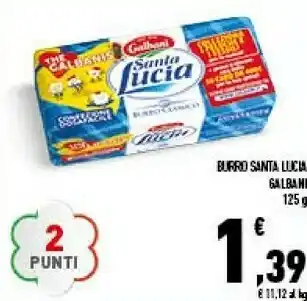 Conad Galbani Burro Classico Santa Lucia 125 G(ml) offerta