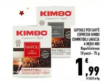 Conad Kimbo Capsule Per Caffe Intenso 10 Pz 75g offerta