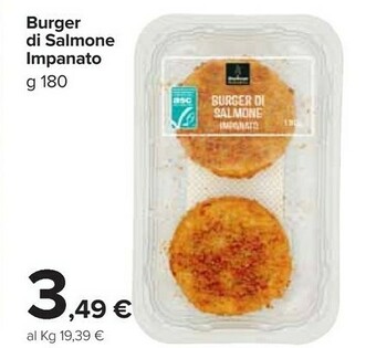 Carrefour Burger Di Salmone Impanato 180 G offerta