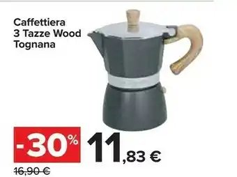 Carrefour Tognana Caffettiera 3 Tazze Wood offerta