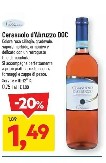 Cerasuolo D'abruzzo DOC 750 Ml