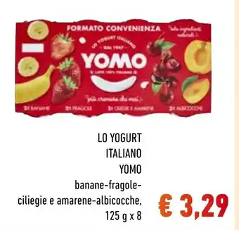 Spazio Conad LO YOGURT ITALIANO YOMO banane-fragole- ciliegie e amarene-albicocche, 125 G X 8 offerta