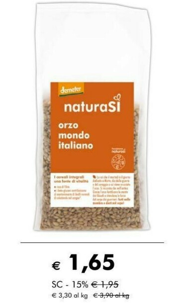 NaturaSì Naturasi Orzo Mondo Italiano offerta