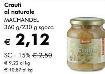 NaturaSì Machandel Crauti Al Naturale offerta