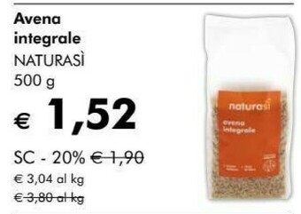 NaturaSì Naturasi Avena Integrale offerta