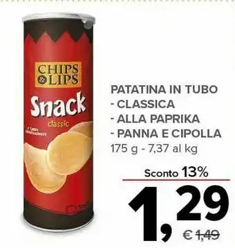 Todis Chips & lips Patatina In Tubo offerta