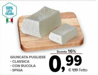 Todis Giuncata Pugliese Classica, Con Rucola, Spiga offerta