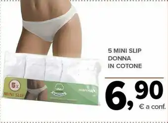 Todis 5 Mini Slip Donna In Cotone offerta