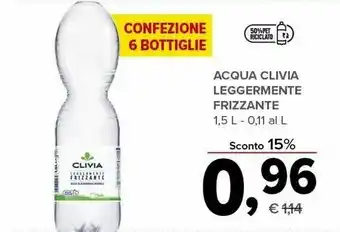 Todis Clivia Acqua Minerale Naturale Effervescente Naturale 1500 G(ml) offerta