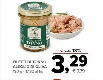 Todis L'arte Delle Specialità Filetti Di Tonno All'Olio Di Oliva 190 G offerta