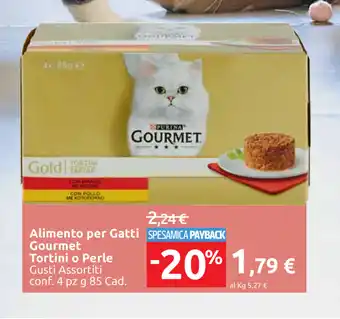 Carrefour Market Purina Gourmet Tortini o Perle Alimento per Gatti 4pz 85g offerta