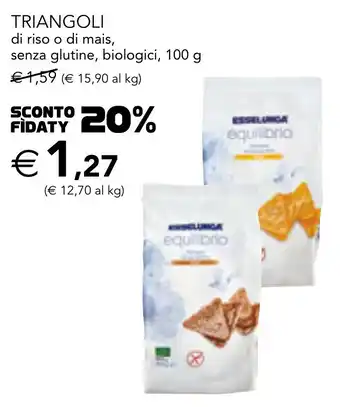 Esselunga TRIANGOLI di riso o di mais, senza glutine, biologici, 100 g offerta