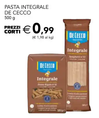 Esselunga PASTA INTEGRALE DE CECCO 500 g offerta