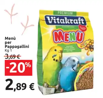 Carrefour Market Vitakraft Menù per Pappagallini 1kg offerta
