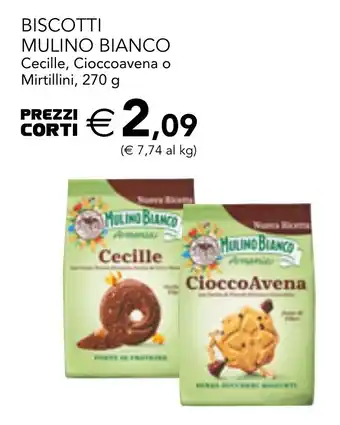 Esselunga BISCOTTI MULINO BIANCO Cecille, Cioccoavena o Mirtillini, 270 g offerta
