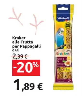 Carrefour Market Vitakraft Kraker alla Frutta per Pappagalli 60g offerta