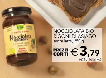 Esselunga NOCCIOLATA BIO RIGONI DI ASIAGO senza latte, 250 g offerta