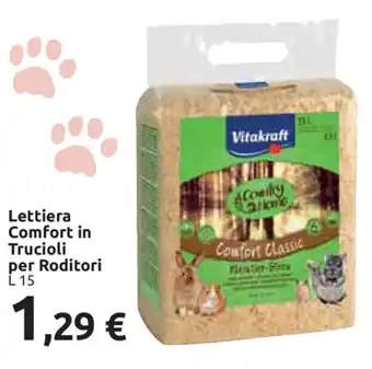 Carrefour Market Vitakraft Lettiera Comfort in Trucioli per Roditori 15l offerta