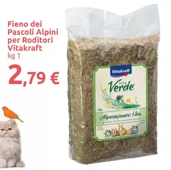 Carrefour Market Vitakraft Fieno dei Pascoli Alpini per Roditori 1kg offerta