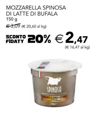 Esselunga MOZZARELLA SPINOSA DI LATTE DI BUFALA 150 g offerta
