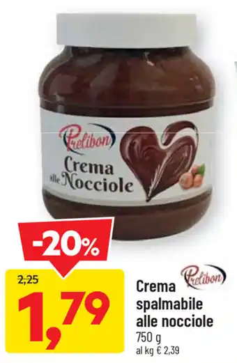 DPiù Prelibon Crema spalmabile alle nocciole 750g offerta