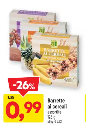 DPiù Barette ai cereali 125g offerta