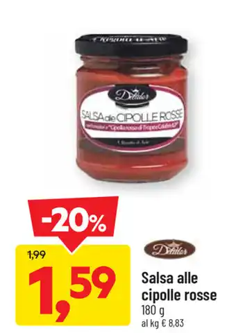 DPiù Salsa alle cipolle rosse 180g offerta