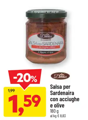 DPiù Salsa per Sardenaira con acciughe e olive 180g offerta