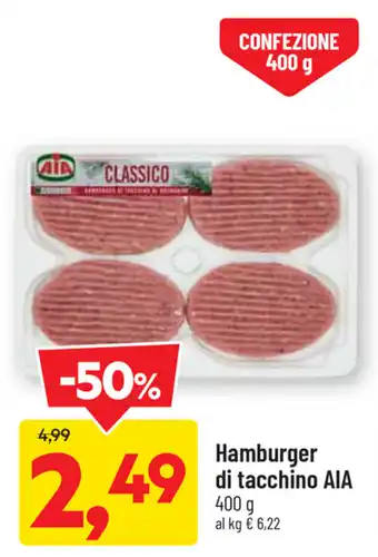 DPiù Aia Hamburger di tacchino 400g offerta