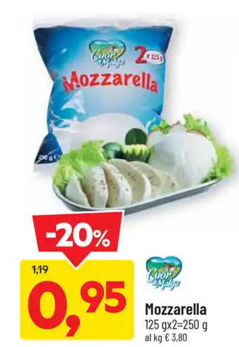 DPiù Cuor di Malga Mozzarella 125g x 2 offerta