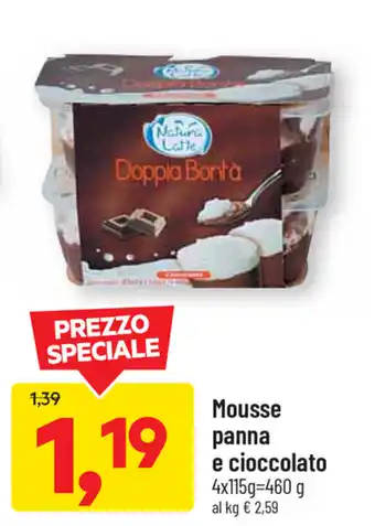 DPiù Mousse panna e cioccolato 4x115g offerta