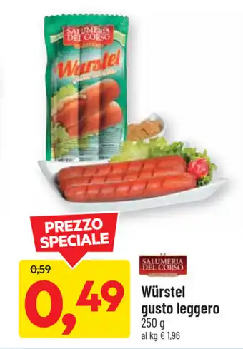 DPiù Würstel gusto leggero 250g offerta