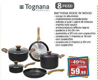 Happy Casa Tognana BATTERIA ROCK IN WOOD offerta