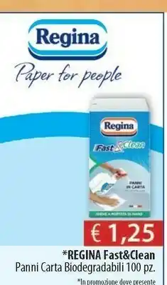 Acqua & Sapone Regina Fast & Clean Panni Carta 100 Pz offerta