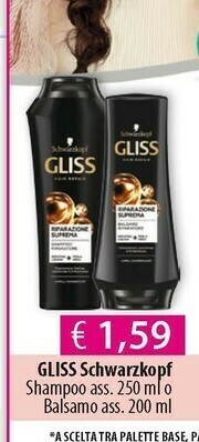 Acqua & Sapone Schwarzkopf Gliss Shampoo offerta