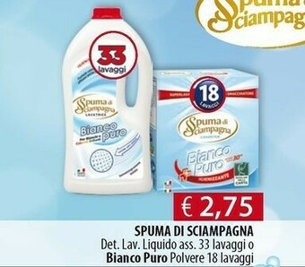 Acqua & Sapone Spuma di Sciampagna Detersivo Lavatrice Liquido offerta
