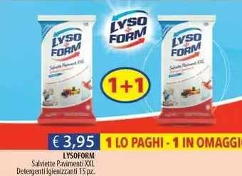 Acqua & Sapone Lysoform Salviette Pavimenti Xxl Detergenti Igienizzanti offerta