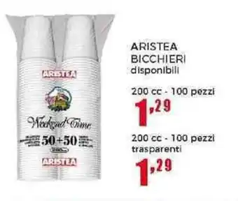 Happy Casa ARISTEA BICCHIERI disponibili 200 cc - 100 pezzi offerta